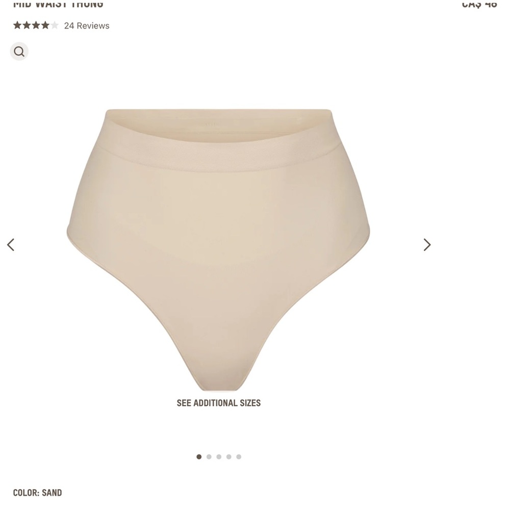 NEVER WORN SKIMS Seamless Sculpt Mid Waist Thong
